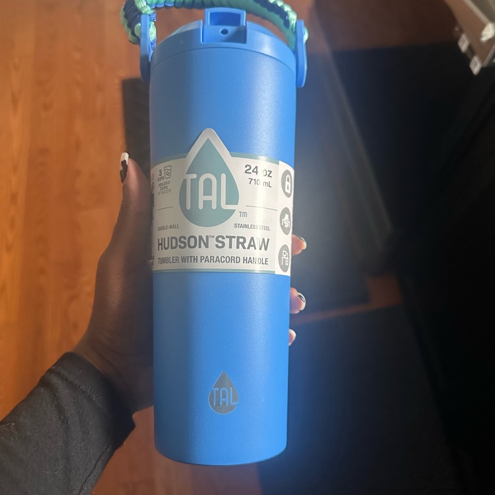 Blue Hudson Straw Tumbler with Paracord Handle